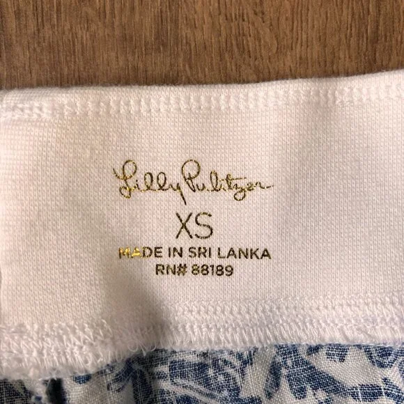 NEW Lilly Pulitzer Beach Palazzo Linen Pant Oyster Bay Blue White Sz XS - Picture 8 of 12